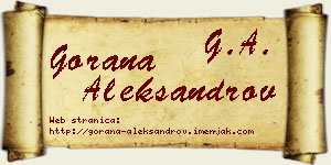 Gorana Aleksandrov vizit kartica